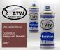 Preview: Mercedes-Benz, Corundum Red (matt) Metallic, 3549: 400ml Sprühdose + 400ml Klarlack - Set, von ATW Autoteile West.